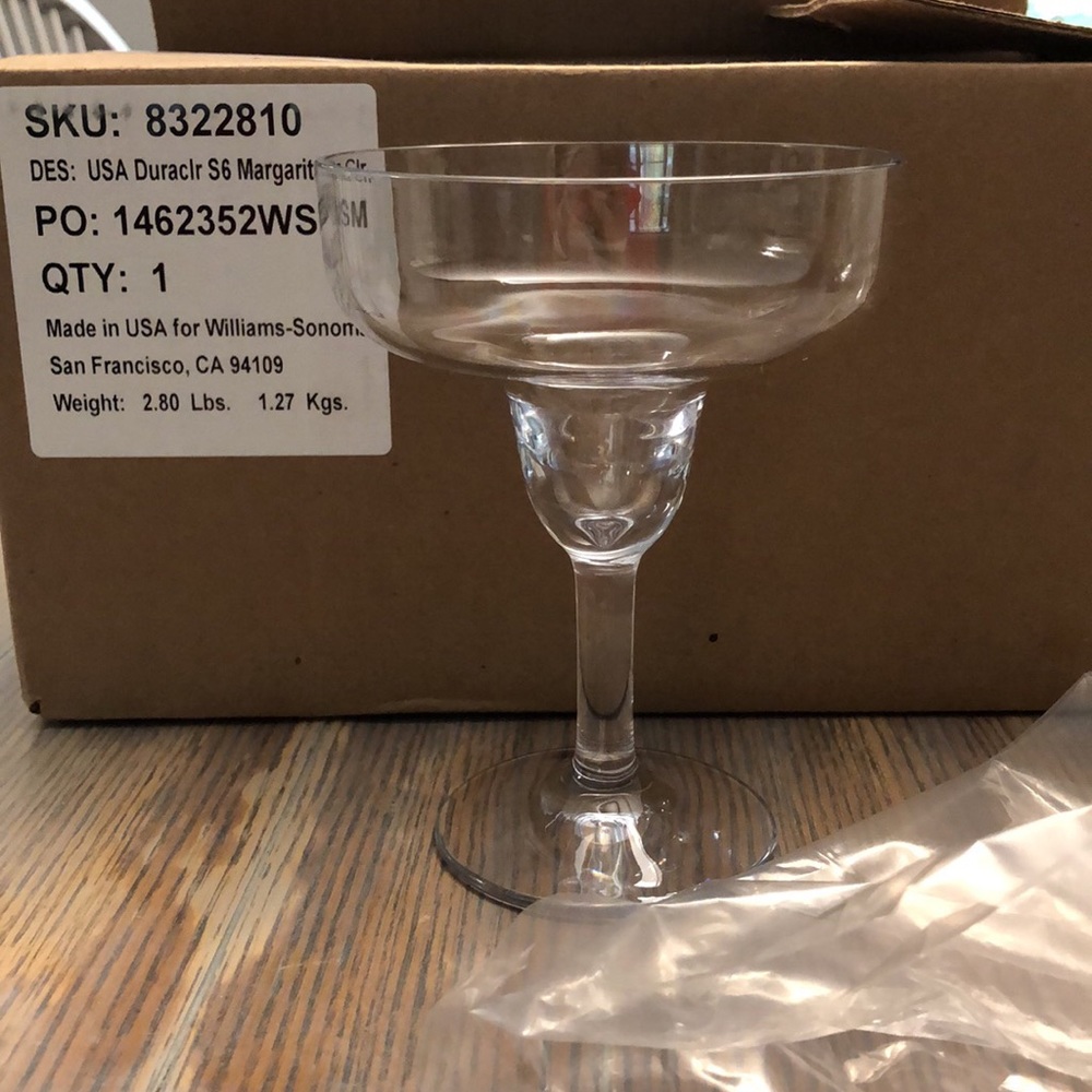William Sonoma Duraclear Tritan Margarita Glasses